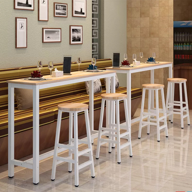 Rectangle Bar Table Set 1/4 Pieces Natural Colour Wood Counter Table Clearhalo 'Bar Furniture' 'furn' 'furn_home_bar_bar_sets' 'Furniture' 'Home Bars & Bar Sets' 'home_bar_bar_sets' 'Kitchen & Dining Furniture' 5691046