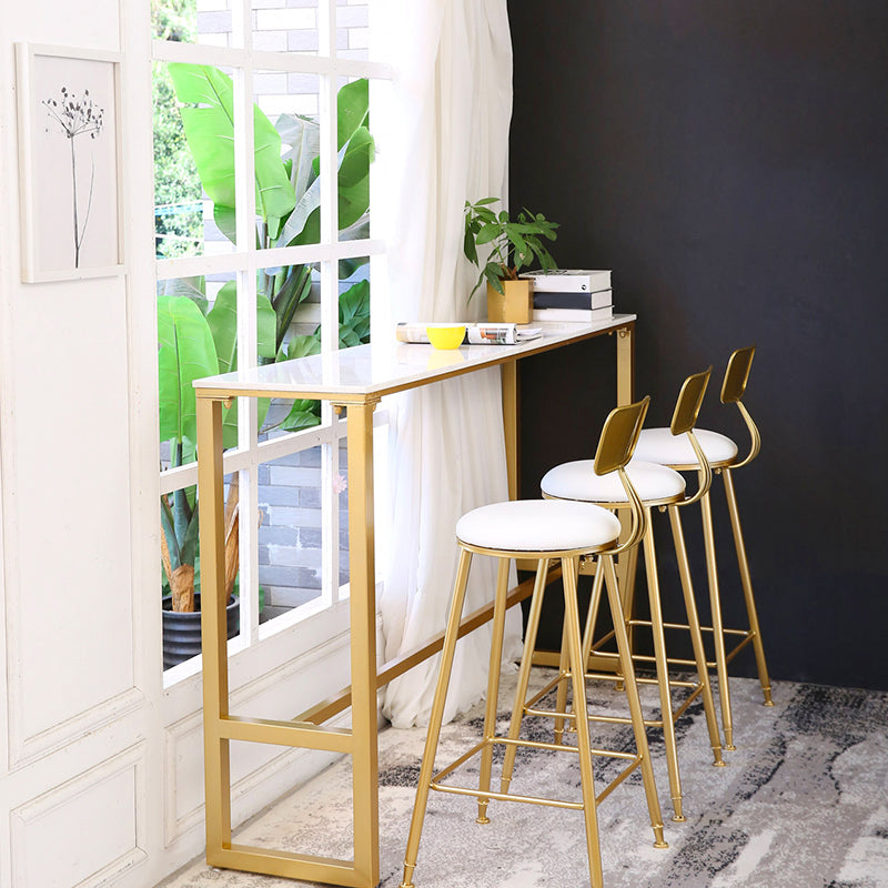 Juego de mesa de pub de piedra blanca rectangular de 1/2/4/7 piezas de altura de mostrador Glam para interiores