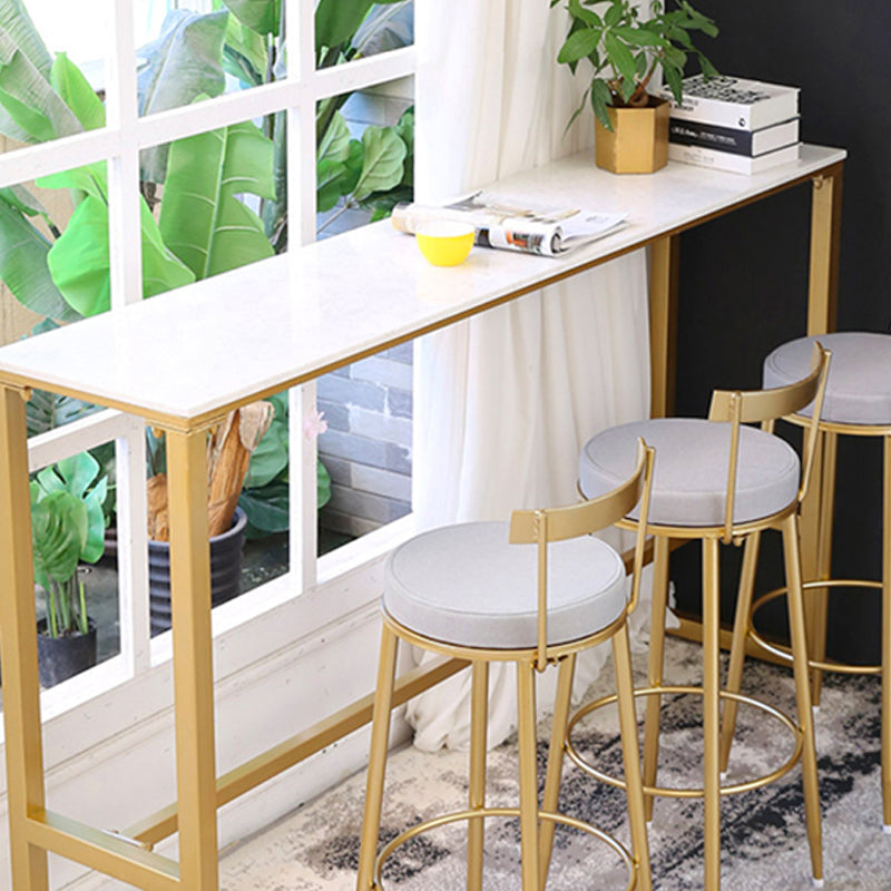 Juego de mesa de pub de piedra blanca rectangular de 1/2/4/7 piezas de altura de mostrador Glam para interiores