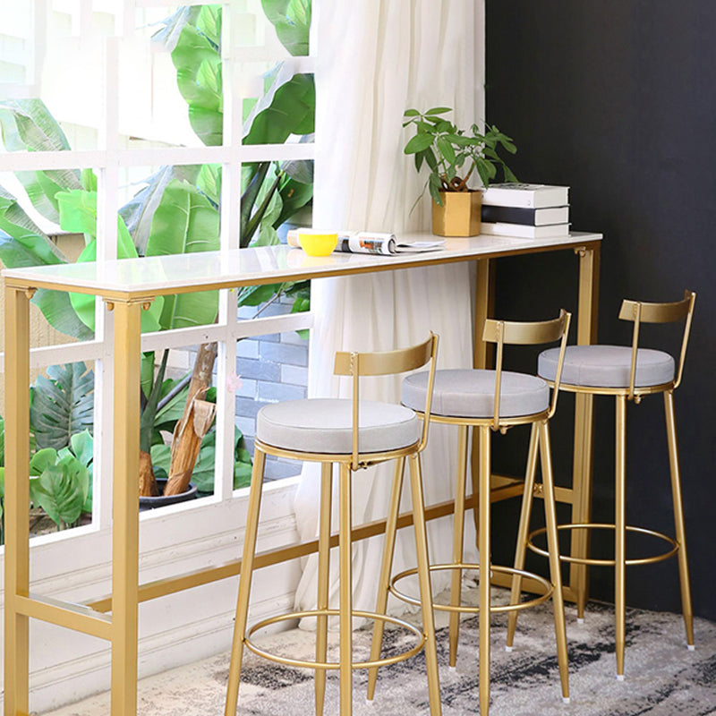 Juego de mesa de pub de piedra blanca rectangular de 1/2/4/7 piezas de altura de mostrador Glam para interiores