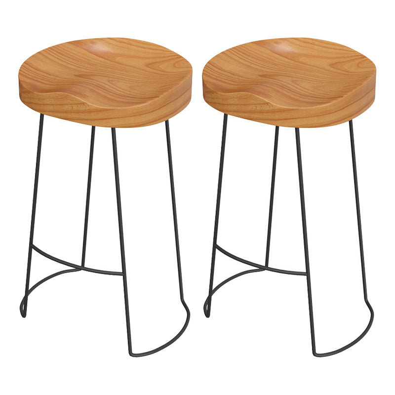 Industrial Solid Wood Bar Table Set 1/2/3/7 Pieces Counter Table with Backless Stools Wood 30"H Stools (Set of 2) Clearhalo 'Bar Furniture' 'furn' 'furn_home_bar_bar_sets' 'Furniture' 'Home Bars & Bar Sets' 'home_bar_bar_sets' 'Kitchen & Dining Furniture' 5691103