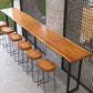 Industrial Solid Wood Bar Table Set 1/2/3/7 Pieces Counter Table with Backless Stools Clearhalo 'Bar Furniture' 'furn' 'furn_home_bar_bar_sets' 'Furniture' 'Home Bars & Bar Sets' 'home_bar_bar_sets' 'Kitchen & Dining Furniture' 5691105