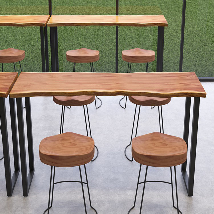Industrial Solid Wood Bar Table Set 1/2/3/7 Pieces Counter Table with Backless Stools Clearhalo 'Bar Furniture' 'furn' 'furn_home_bar_bar_sets' 'Furniture' 'Home Bars & Bar Sets' 'home_bar_bar_sets' 'Kitchen & Dining Furniture' 5691112