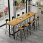 Juego de mesa de pub industrial de 1/2/9 piezas, mesa de bar rectangular y taburetes de bar sin brazos