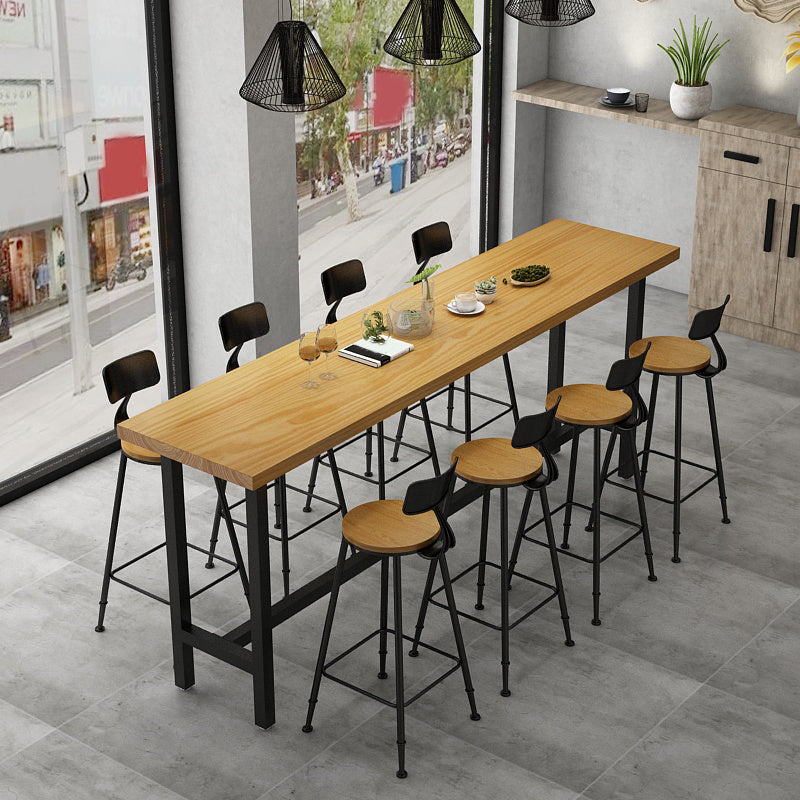 Juego de mesa de pub industrial de 1/2/9 piezas, mesa de bar rectangular y taburetes de bar sin brazos