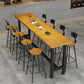 Juego de mesa de pub industrial de 1/2/9 piezas, mesa de bar rectangular y taburetes de bar sin brazos
