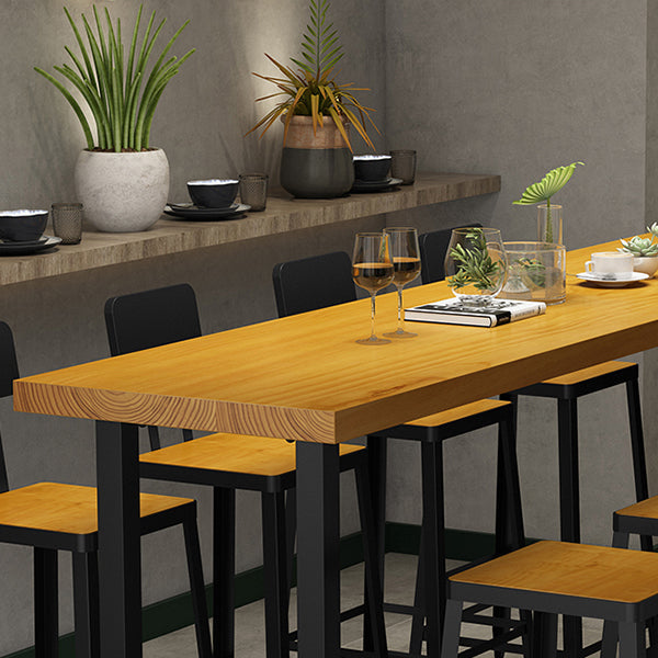 Juego de mesa de pub industrial de 1/2/9 piezas, mesa de bar rectangular y taburetes de bar sin brazos