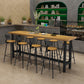 Juego de mesa de pub industrial de 1/2/9 piezas, mesa de bar rectangular y taburetes de bar sin brazos