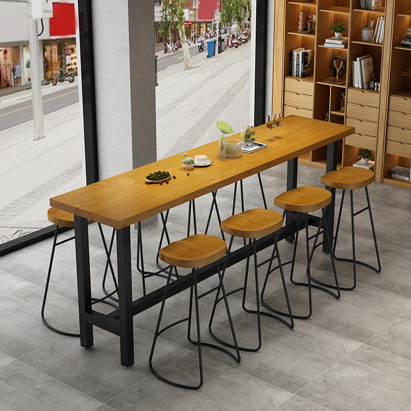 Juego de mesa de pub industrial de 1/2/9 piezas, mesa de bar rectangular y taburetes de bar sin brazos