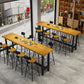 Juego de mesa de pub industrial de 1/2/9 piezas, mesa de bar rectangular y taburetes de bar sin brazos