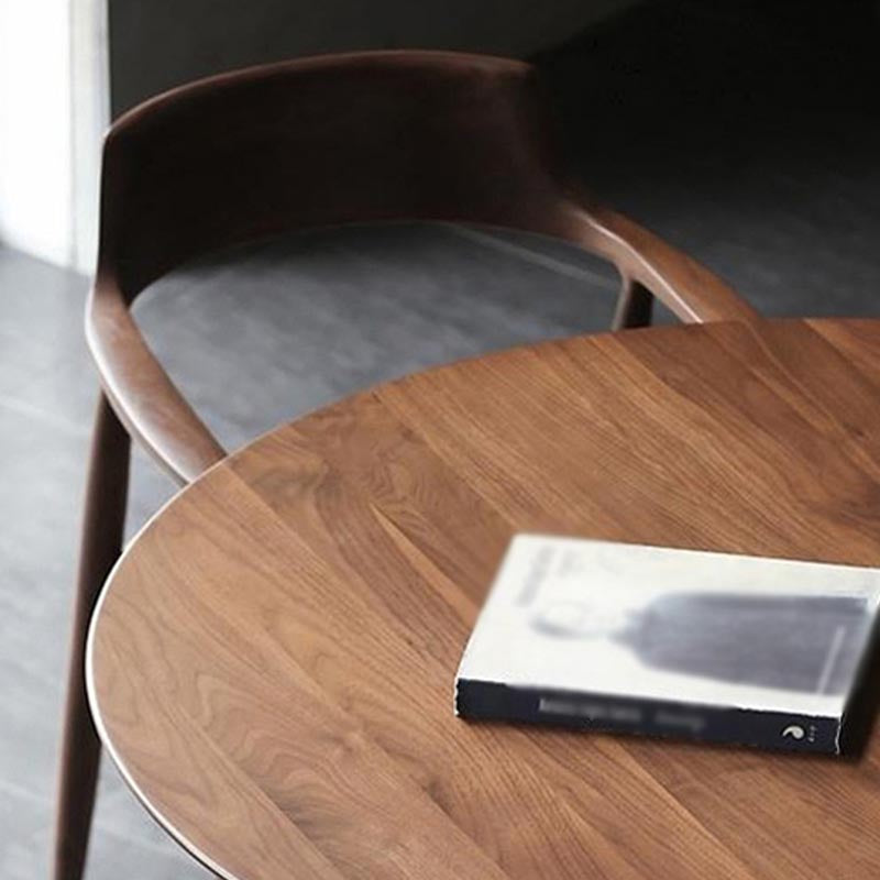 Modern Rubber Wood Table for Restaurant Dining Table with Double Wood Pedestal