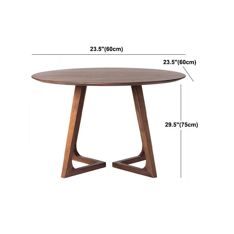 Modern Rubber Wood Table for Restaurant Dining Table with Double Wood Pedestal