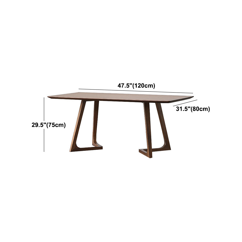 Modern Rubber Wood Table for Restaurant Dining Table with Double Wood Pedestal