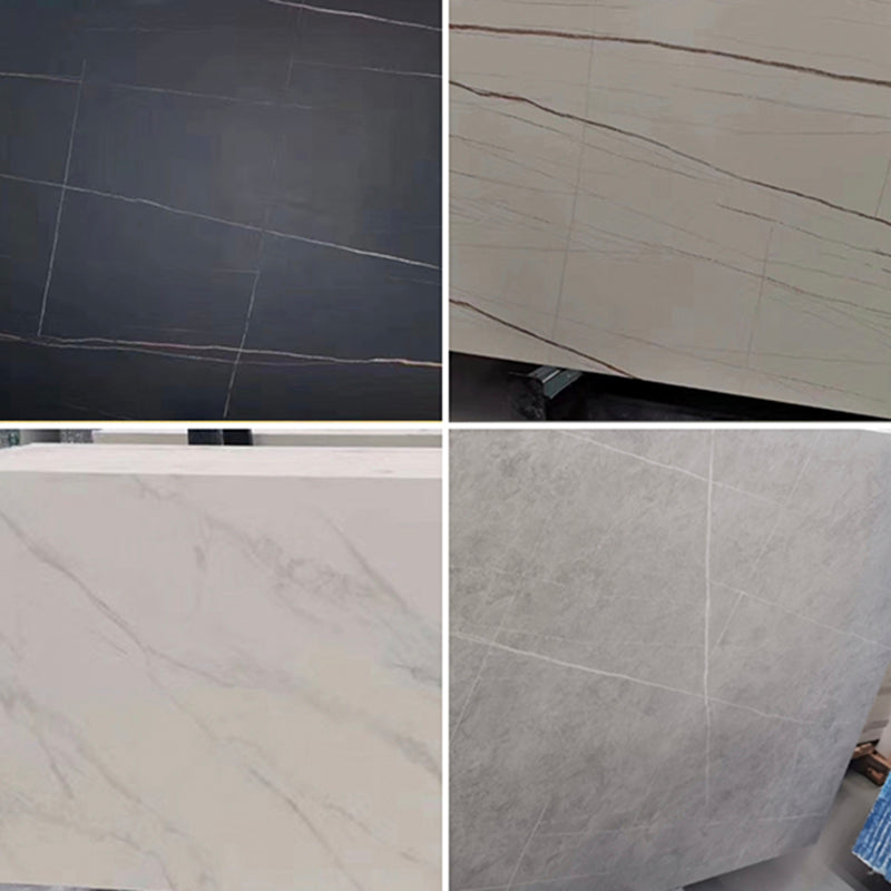 Stone Oval Dining Table Simple White Furniture with Solid Wood Double Pedestal Clearhalo 'Dining Tables & Seating' 'Dining Tables' 'dining_table' 'furn' 'furn_dining_table' 'Furniture' 'Kitchen & Dining Furniture' 5691448