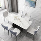 Modern Sintered Stone Top Dining Set Rectangular 1/4/5/7 Pieces Dining Room Table Set 7 Pieces: Table, 6 Chairs Clearhalo 'Dining Room Sets' 'Dining Tables & Seating' 'dining_room_set' 'furn' 'furn_dining_room_set' 'Furniture' 'Kitchen & Dining Furniture' 5691488