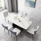 Modern Sintered Stone Top Dining Set Rectangular 1/4/5/7 Pieces Dining Room Table Set Clearhalo 'Dining Room Sets' 'Dining Tables & Seating' 'dining_room_set' 'furn' 'furn_dining_room_set' 'Furniture' 'Kitchen & Dining Furniture' 5691489
