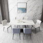 Modern Sintered Stone Top Dining Set Rectangular 1/4/5/7 Pieces Dining Room Table Set Clearhalo 'Dining Room Sets' 'Dining Tables & Seating' 'dining_room_set' 'furn' 'furn_dining_room_set' 'Furniture' 'Kitchen & Dining Furniture' 5691490
