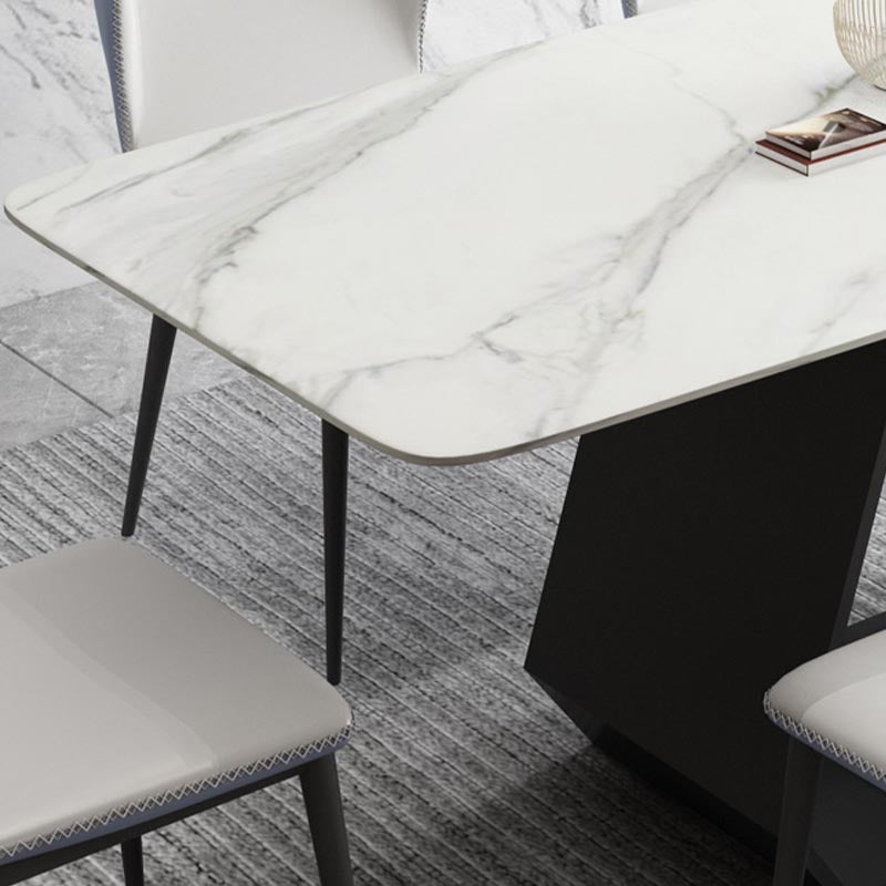 Modern Sintered Stone Top Dining Set Rectangular 1/4/5/7 Pieces Dining Room Table Set Clearhalo 'Dining Room Sets' 'Dining Tables & Seating' 'dining_room_set' 'furn' 'furn_dining_room_set' 'Furniture' 'Kitchen & Dining Furniture' 5691493