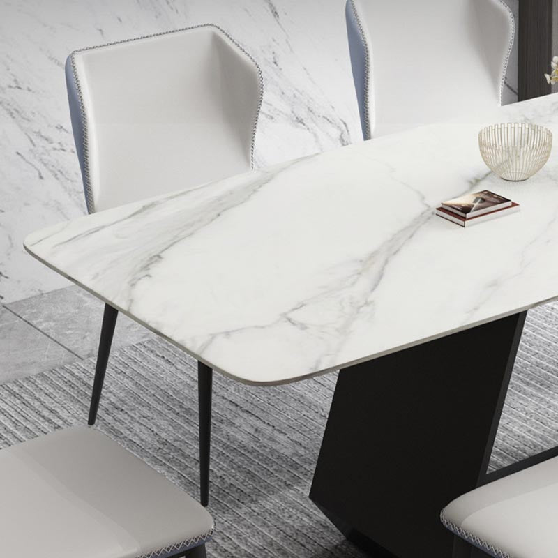 Modern Sintered Stone Top Dining Set Rectangular 1/4/5/7 Pieces Dining Room Table Set Clearhalo 'Dining Room Sets' 'Dining Tables & Seating' 'dining_room_set' 'furn' 'furn_dining_room_set' 'Furniture' 'Kitchen & Dining Furniture' 5691501