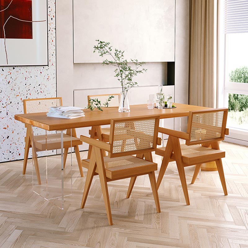 Moderne eetmeubelset 1/2/5 stuks massief houten eettafel en stoelen