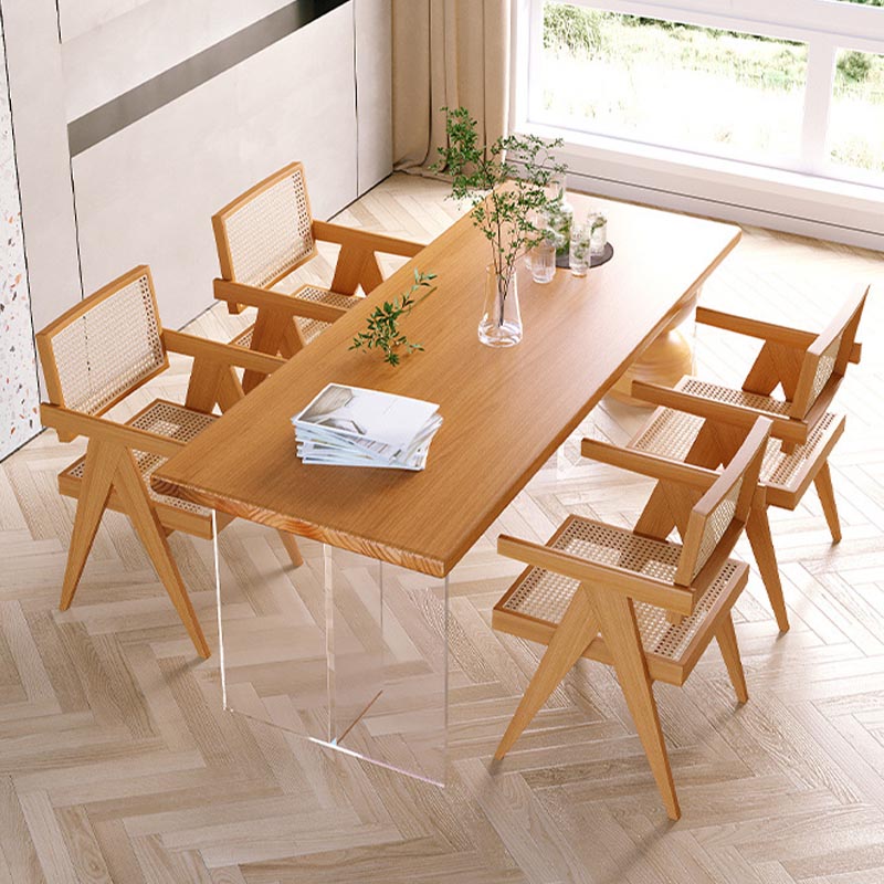 Moderne eetmeubelset 1/2/5 stuks massief houten eettafel en stoelen