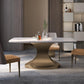 Designer Style Marble Top Dining Set Rectangle 1/4/5 Pieces Dining Room Table Set Clearhalo 'Dining Room Sets' 'Dining Tables & Seating' 'dining_room_set' 'furn' 'furn_dining_room_set' 'Furniture' 'Kitchen & Dining Furniture' 5691581