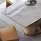 Designer Style Marble Top Dining Set Rectangle 1/4/5 Pieces Dining Room Table Set Clearhalo 'Dining Room Sets' 'Dining Tables & Seating' 'dining_room_set' 'furn' 'furn_dining_room_set' 'Furniture' 'Kitchen & Dining Furniture' 5691583