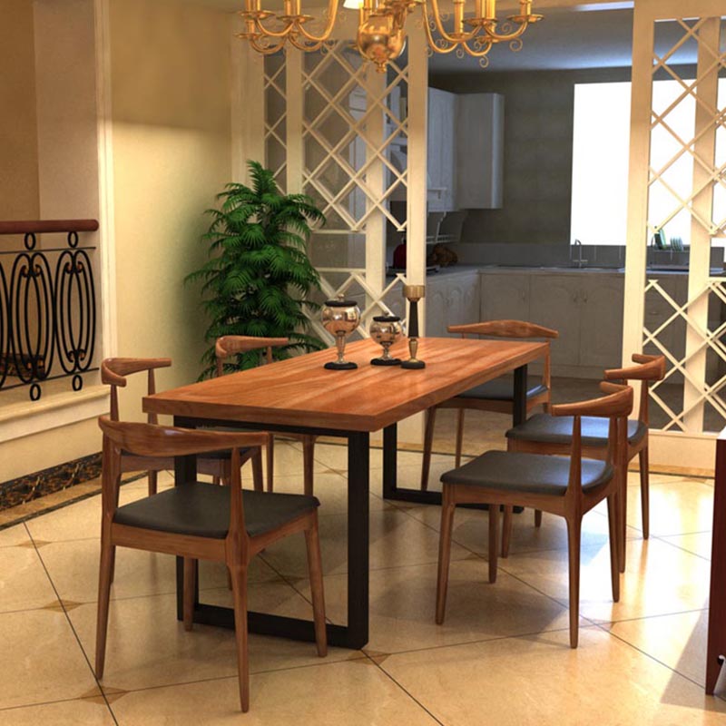 Industrial 1/2/7 Pieces Dining Set Wood Dining Furniture for Shop 7 Pieces: Table, 6 Chairs Clearhalo 'Dining Room Sets' 'Dining Tables & Seating' 'dining_room_set' 'furn' 'furn_dining_room_set' 'Furniture' 'Kitchen & Dining Furniture' 5691601