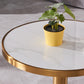 Glam Dining Set Stone 1/3/4 Pieces Dining Round Furniture for Home Clearhalo 'Dining Room Sets' 'Dining Tables & Seating' 'dining_room_set' 'furn' 'furn_dining_room_set' 'Furniture' 'Kitchen & Dining Furniture' 5691637