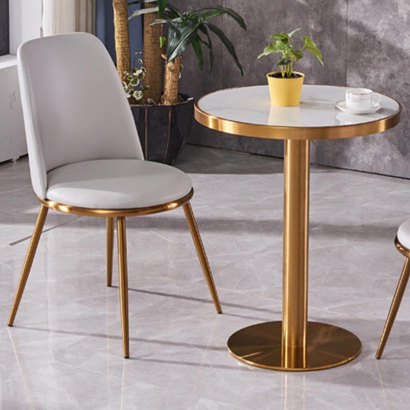 Glam Dining Set Stone 1/3/4 Pieces Dining Round Furniture for Home Clearhalo 'Dining Room Sets' 'Dining Tables & Seating' 'dining_room_set' 'furn' 'furn_dining_room_set' 'Furniture' 'Kitchen & Dining Furniture' 5691640