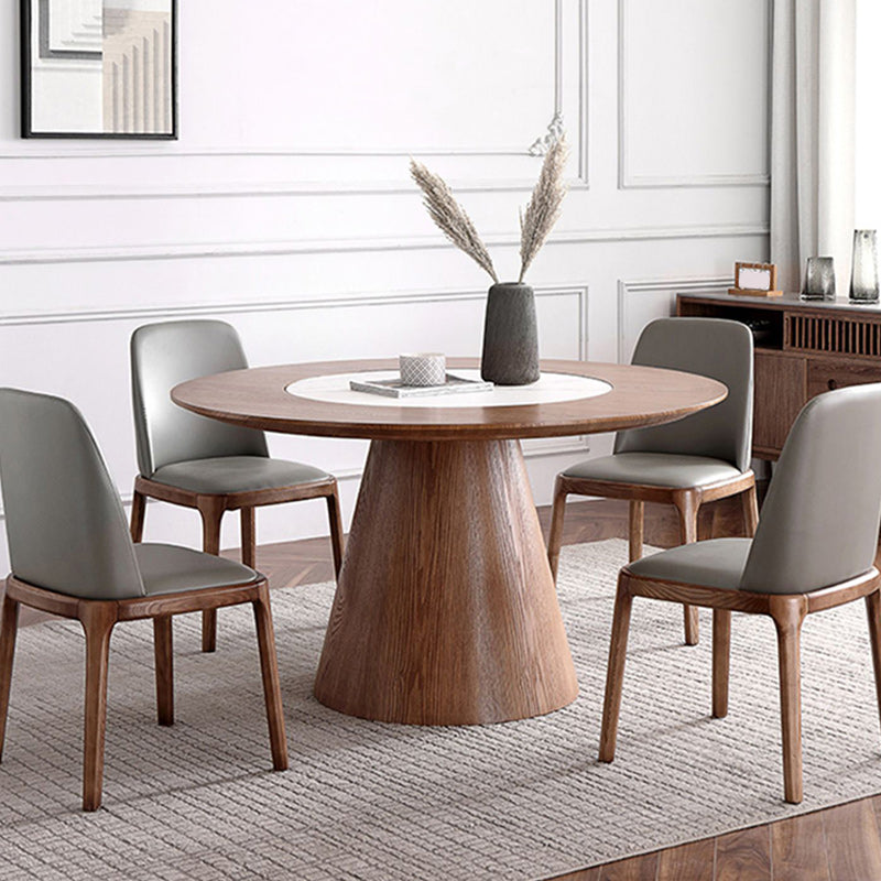 Round Dining Table Set 1/4/5/7 Pcs Solid Wood Dining Table and Chairs 5 Pieces: Table, 4 Chairs Clearhalo 'Dining Room Sets' 'Dining Tables & Seating' 'dining_room_set' 'furn' 'furn_dining_room_set' 'Furniture' 'Kitchen & Dining Furniture' 5691656