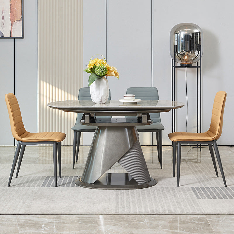 Zeitgenössisches Esszimmer-Set aus Stein, 1/2/5/7-teilig, Drehtisch-Möbel für Zuhause