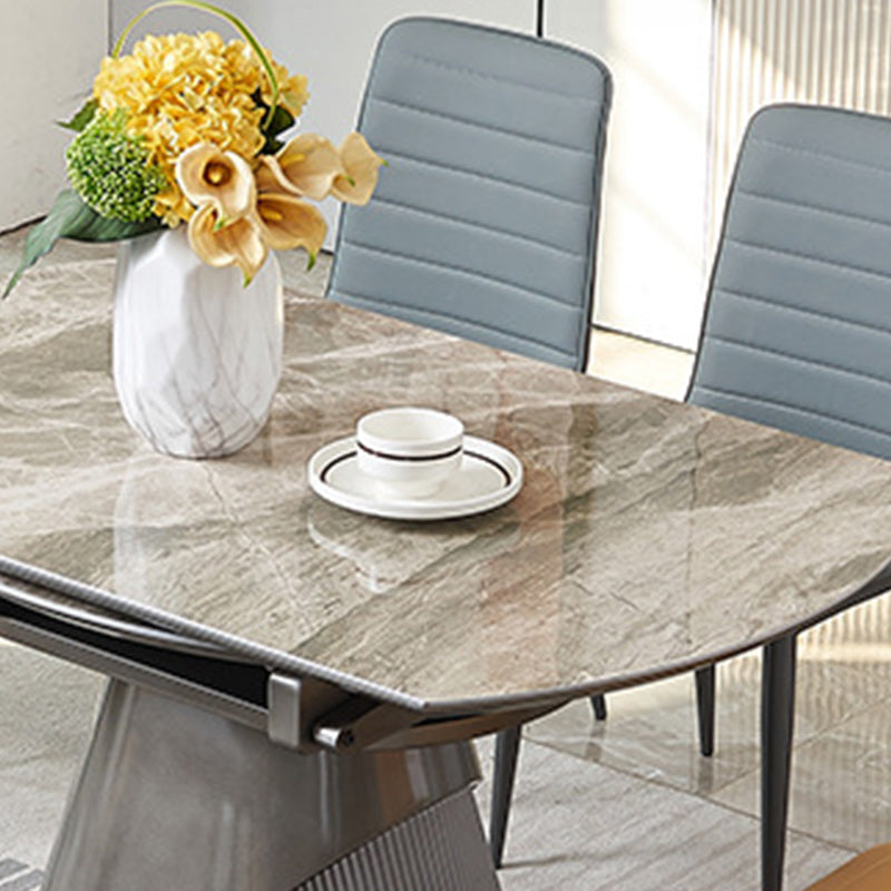 Zeitgenössisches Esszimmer-Set aus Stein, 1/2/5/7-teilig, Drehtisch-Möbel für Zuhause