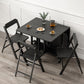 Black Rectangle Dining Set 1/2/3/4/5/7 Pcs Folding Dining Table Set with Chairs 4 Pieces: Table, 3 Chairs Clearhalo 'Dining Room Sets' 'Dining Tables & Seating' 'dining_room_set' 'furn' 'furn_dining_room_set' 'Furniture' 'Kitchen & Dining Furniture' 5691684