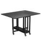 Black Rectangle Dining Set 1/2/3/4/5/7 Pcs Folding Dining Table Set with Chairs Black 47"L x 35"W Clearhalo 'Dining Room Sets' 'Dining Tables & Seating' 'dining_room_set' 'furn' 'furn_dining_room_set' 'Furniture' 'Kitchen & Dining Furniture' 5691687