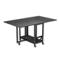 Black Rectangle Dining Set 1/2/3/4/5/7 Pcs Folding Dining Table Set with Chairs Black 59"L x 35"W Clearhalo 'Dining Room Sets' 'Dining Tables & Seating' 'dining_room_set' 'furn' 'furn_dining_room_set' 'Furniture' 'Kitchen & Dining Furniture' 5691693