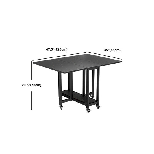 Set da pranzo rettangolare nero 1/2/3/4/5/7 PC Piegate tavolo da pranzo con sedie
