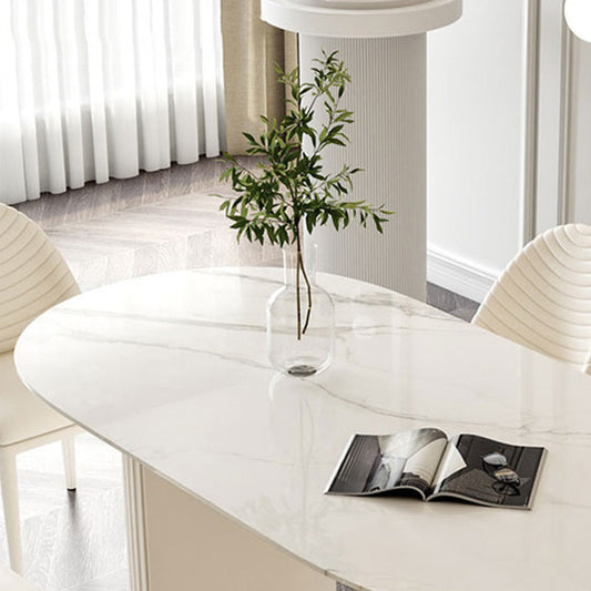 グラムオーバルダイニングセットストーン1/4/5/7ピースホーム用ダイニング家具