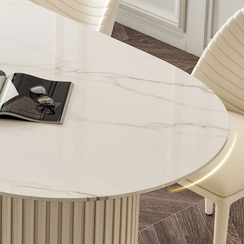 Juego de comedor Glam Oval Stone 1/4/5/7 piezas, muebles de comedor para el hogar