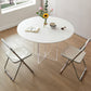 Modern Dining Set 1/3/4/5 Pcs Round Dining Table with Side Chairs in White 3 Pieces: Table, 2 Beige Chairs Clearhalo 'Dining Room Sets' 'Dining Tables & Seating' 'dining_room_set' 'furn' 'furn_dining_room_set' 'Furniture' 'Kitchen & Dining Furniture' 5691723