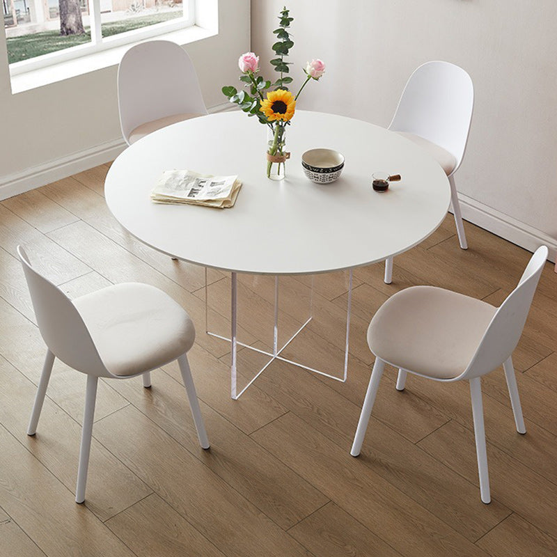 White Modern Dining Table Set 1/2/3/5 Pcs Kitchen Table and Chairs Clearhalo 'Dining Room Sets' 'Dining Tables & Seating' 'dining_room_set' 'furn' 'furn_dining_room_set' 'Furniture' 'Kitchen & Dining Furniture' 5691751