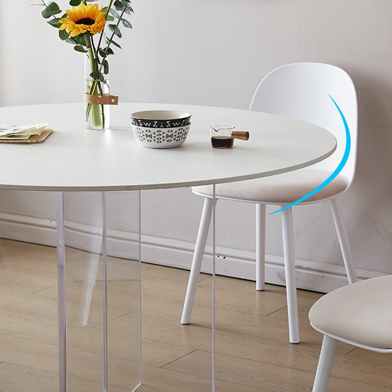 White Modern Dining Table Set 1/2/3/5 Pcs Kitchen Table and Chairs Clearhalo 'Dining Room Sets' 'Dining Tables & Seating' 'dining_room_set' 'furn' 'furn_dining_room_set' 'Furniture' 'Kitchen & Dining Furniture' 5691760