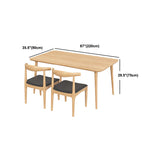 Modernes Esssatz 1/2/5 Stcs Massivholz Tisch mit Kuhhornstühlen und Windsor -Stühlen