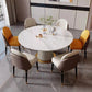 Glam Dining Set Stone 1/2/5/7 Pieces Dining Turntable Furniture for Home Clearhalo 'Dining Room Sets' 'Dining Tables & Seating' 'dining_room_set' 'furn' 'furn_dining_room_set' 'Furniture' 'Kitchen & Dining Furniture' 5691790