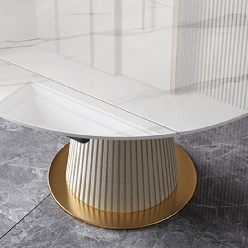 Glam Dining Set Stone 1/2/5/7 Pieces Dining Turntable Furniture for Home Clearhalo 'Dining Room Sets' 'Dining Tables & Seating' 'dining_room_set' 'furn' 'furn_dining_room_set' 'Furniture' 'Kitchen & Dining Furniture' 5691793