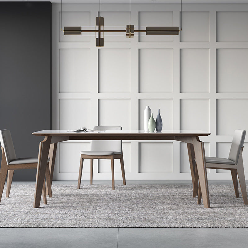 Modern Sintered Stone Top Dining Set Rectangle 1/4/5/7 Pieces Dinette Table Set in Grey Clearhalo 'Dining Room Sets' 'Dining Tables & Seating' 'dining_room_set' 'furn' 'furn_dining_room_set' 'Furniture' 'Kitchen & Dining Furniture' 5691803