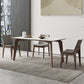 Modern Sintered Stone Top Dining Set Rectangle 1/4/5/7 Pieces Dinette Table Set in Grey 4 Pieces: Table, 3 Chairs Clearhalo 'Dining Room Sets' 'Dining Tables & Seating' 'dining_room_set' 'furn' 'furn_dining_room_set' 'Furniture' 'Kitchen & Dining Furniture' 5691807