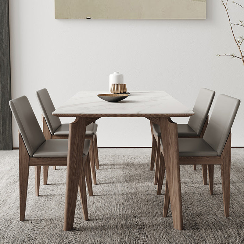 Modern Sintered Stone Top Dining Set Rectangle 1/4/5/7 Pieces Dinette Table Set in Grey Clearhalo 'Dining Room Sets' 'Dining Tables & Seating' 'dining_room_set' 'furn' 'furn_dining_room_set' 'Furniture' 'Kitchen & Dining Furniture' 5691813