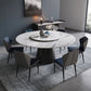 Contemporary Stone Round Dining Set 1/4/7/11 Pieces Turntable Dining Furniture for Home 7 Pieces: Table, 6 Chairs Clearhalo 'Dining Room Sets' 'Dining Tables & Seating' 'dining_room_set' 'furn' 'furn_dining_room_set' 'Furniture' 'Kitchen & Dining Furniture' 5691821
