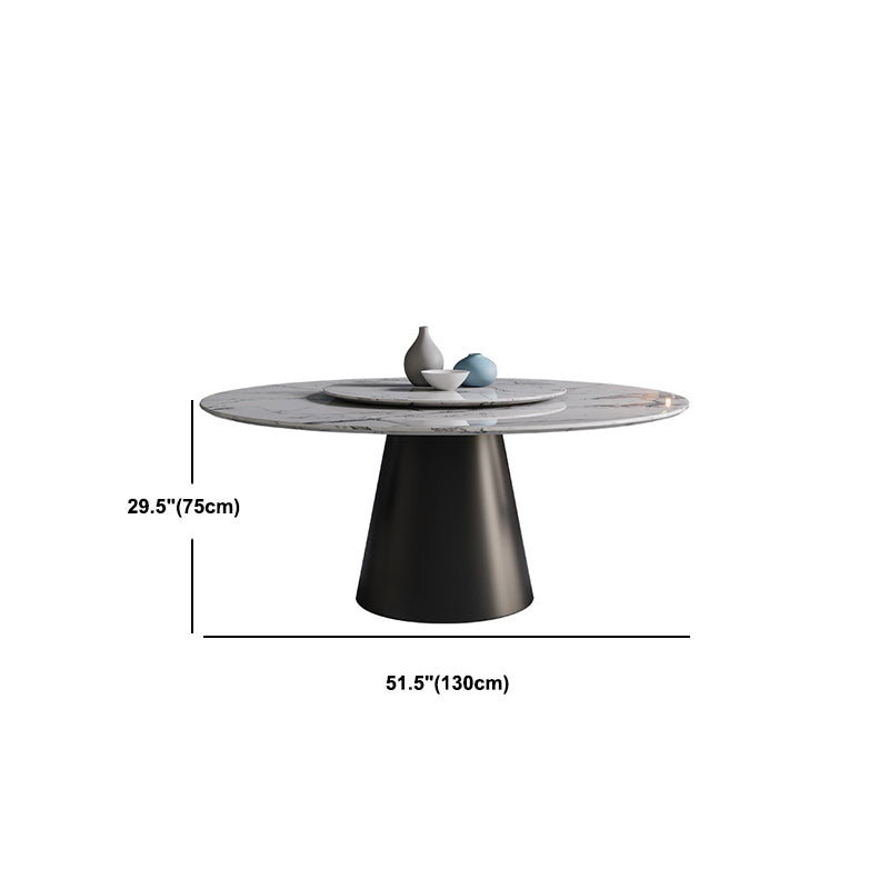 Contemporary Stone Round Dining Set 1/4/7/11 Pieces Turntable Dining Furniture for Home Clearhalo 'Dining Room Sets' 'Dining Tables & Seating' 'dining_room_set' 'furn' 'furn_dining_room_set' 'Furniture' 'Kitchen & Dining Furniture' 5691831